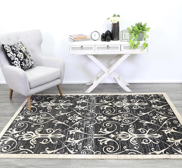 Axelle Vines Grey Beige Rug
