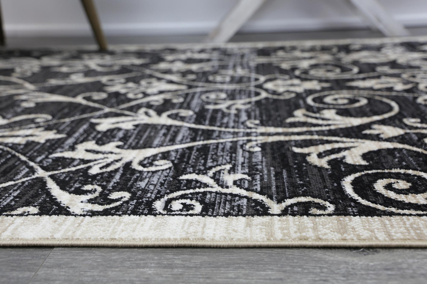 Axelle Vines Grey Beige Rug