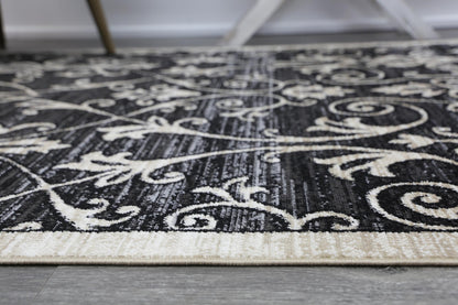 Axelle Vines Grey Beige Rug