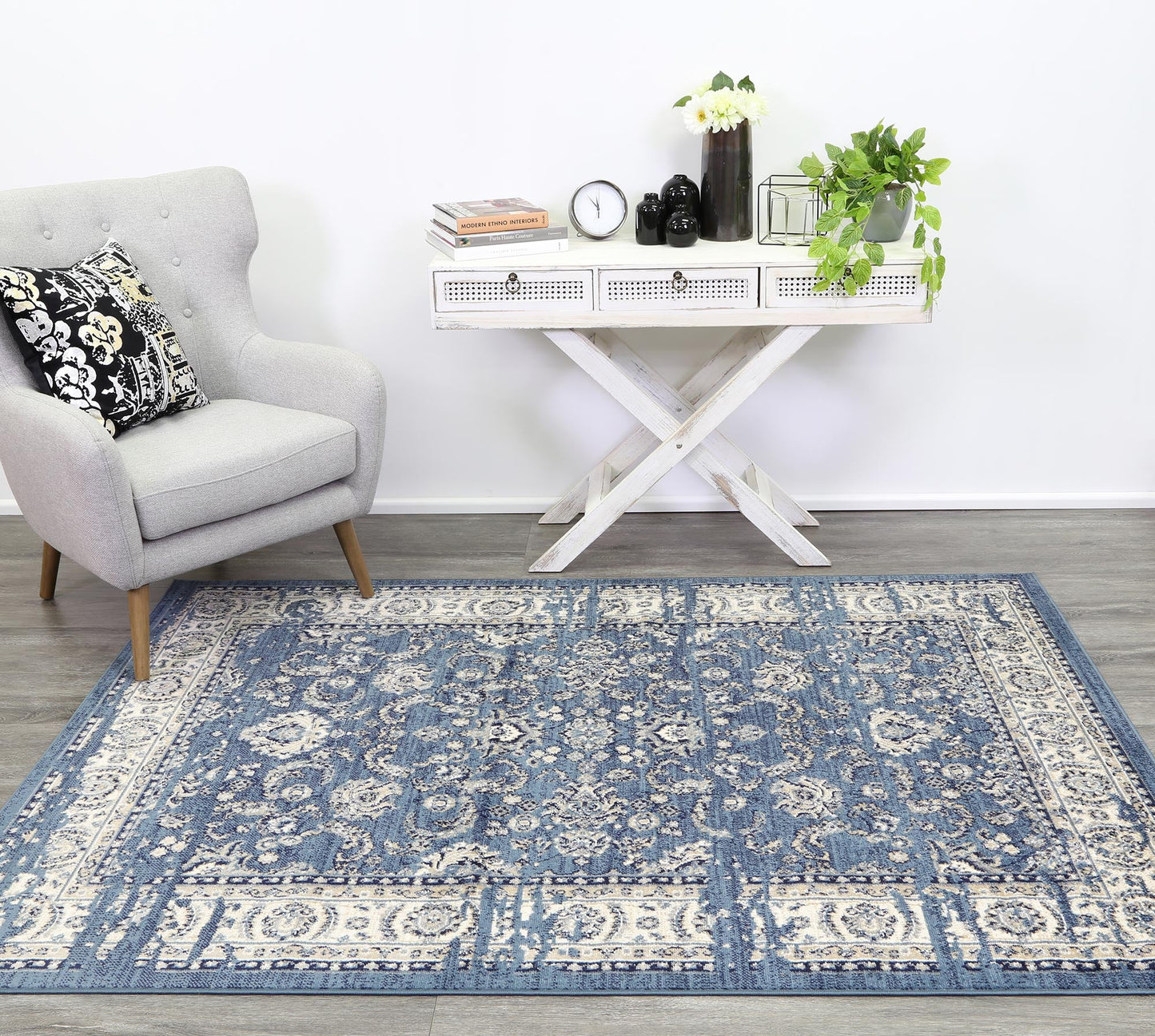 Axelle Ziegler Distressed Navy Rug