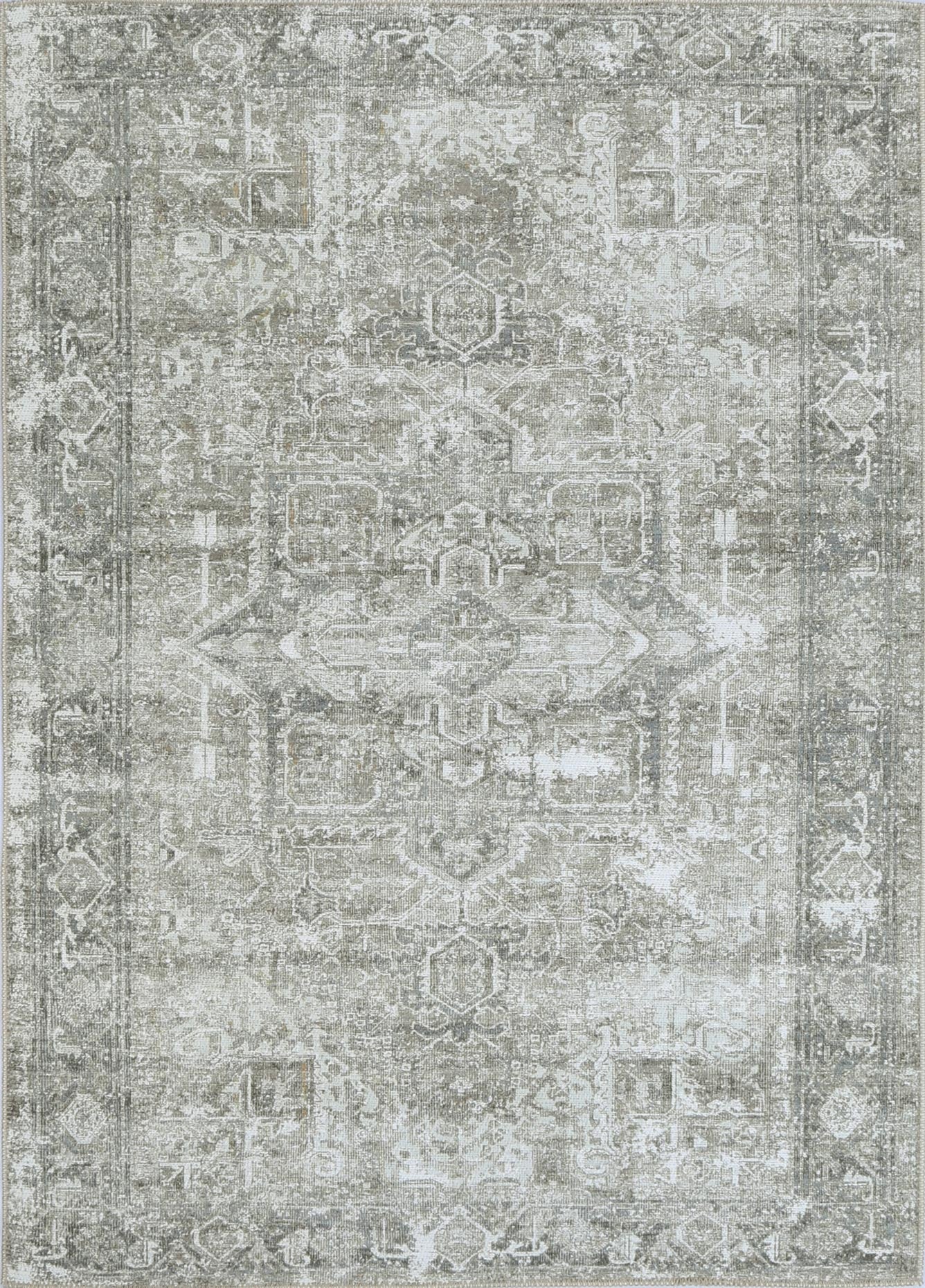 Santorini Nuzi Neutral Washable Rug - VTL1190-01