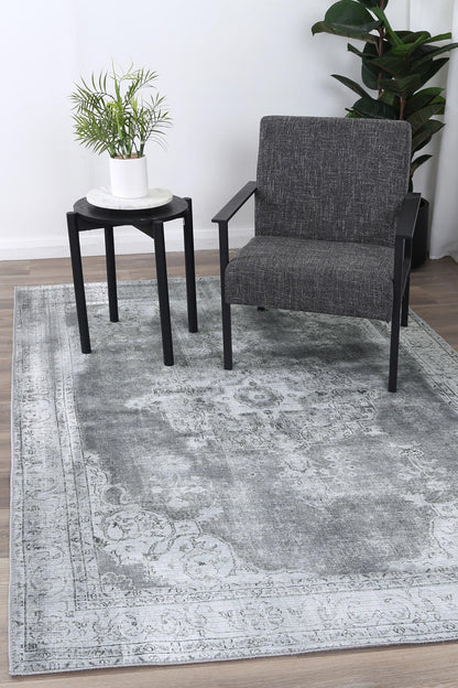 Santorini Isin Dark Grey Washable Rug - VTL1192-02