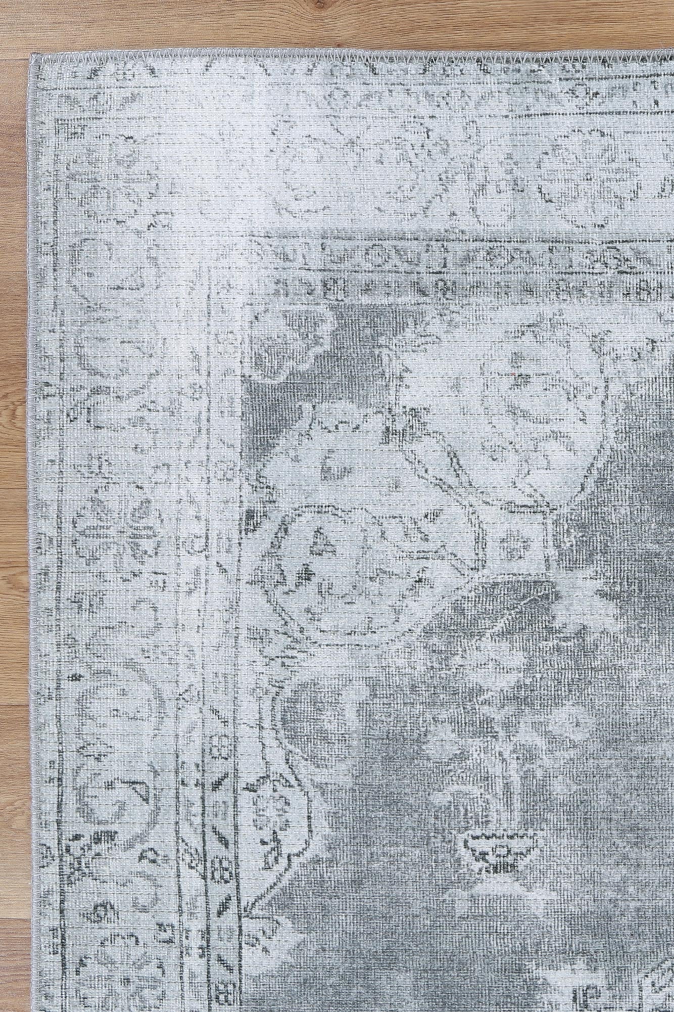 Santorini Isin Dark Grey Washable Rug - VTL1192-02