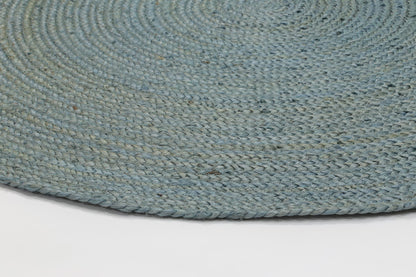Canvessa Tundra Blue Jute Round Rug