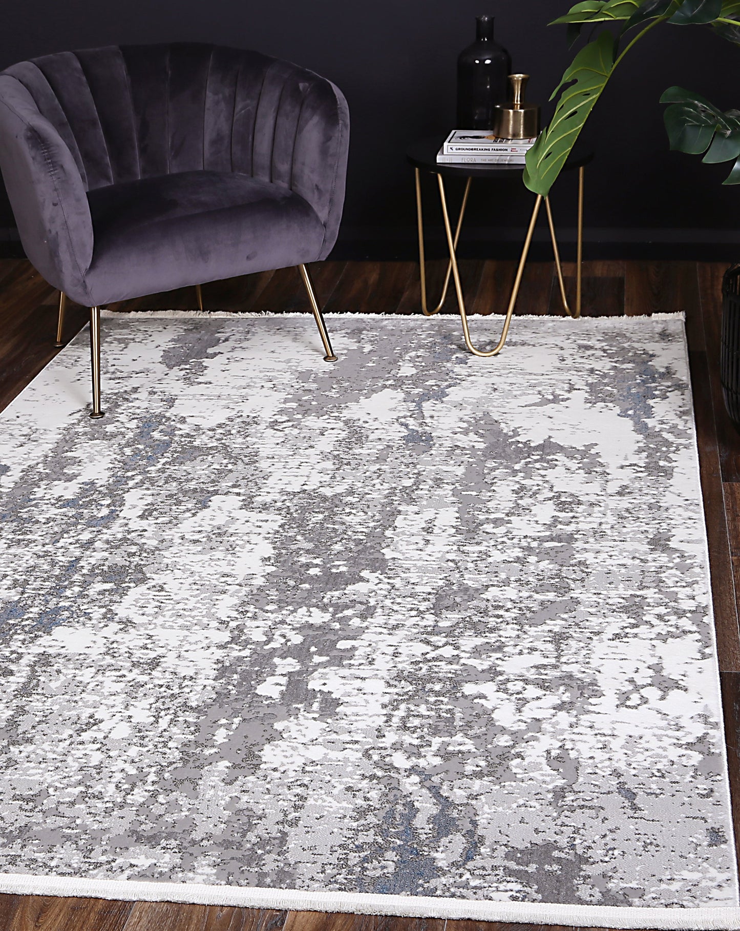 Evara One Modern Grey Blue Rug