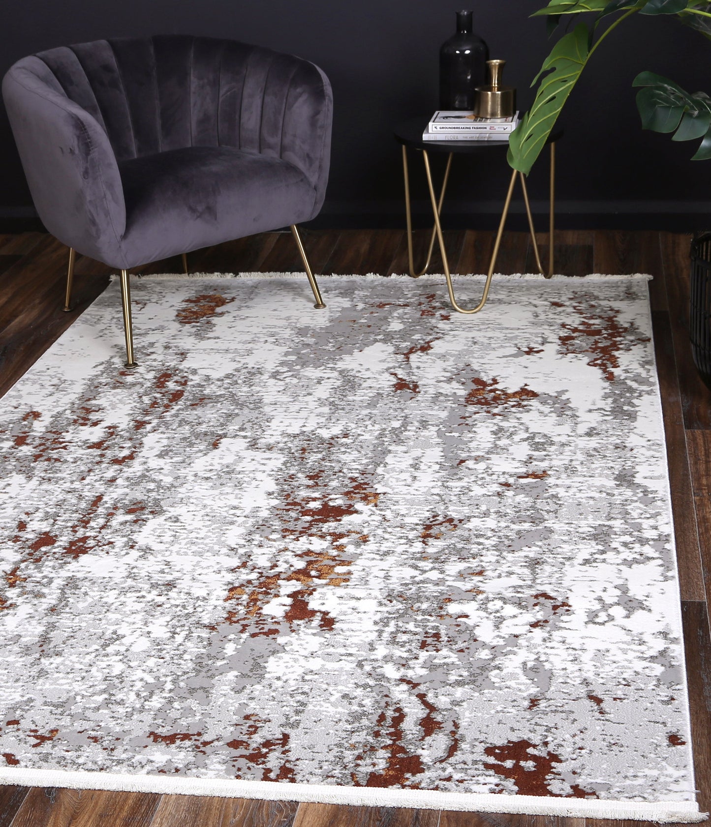 Evara One Modern Grey Terracotta Rug