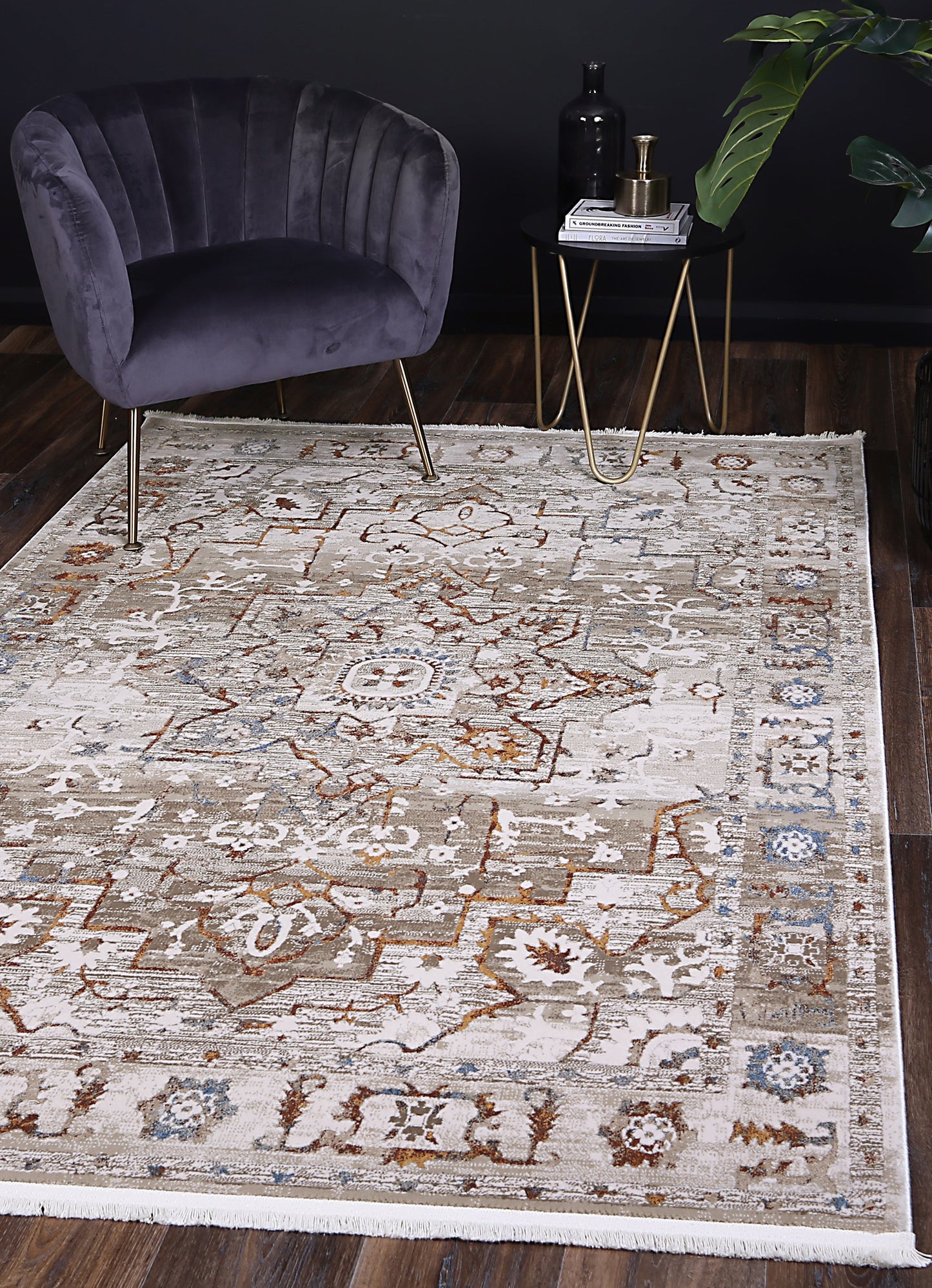 Evara Medalion Beige Multi Rug