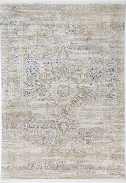 Evara Medalion Beige Blue Rug