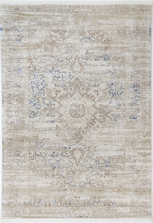 Evara Medalion Beige Blue Rug