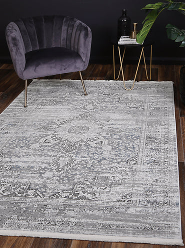 Evara Medalion Grey Blue Rug