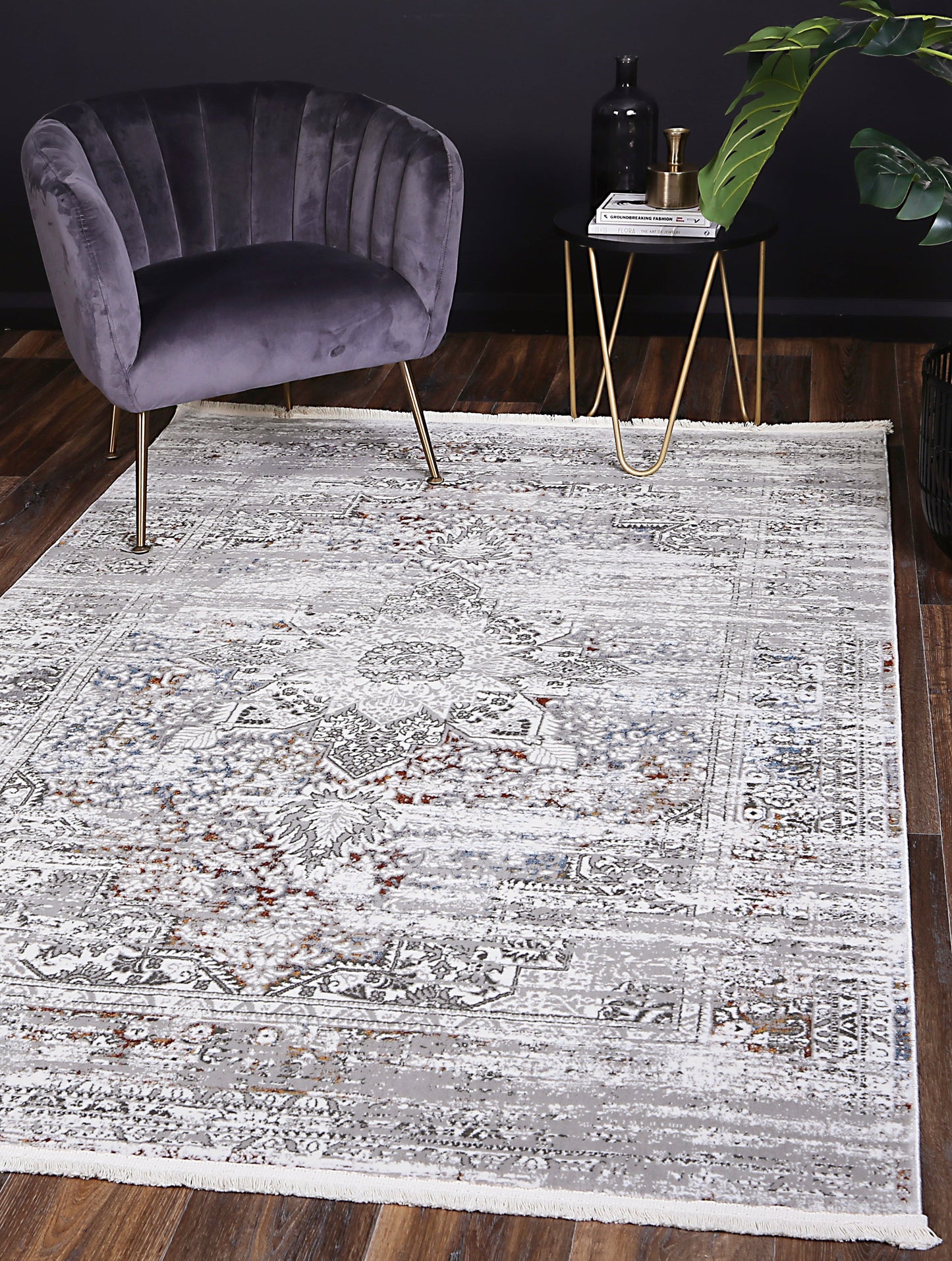 Evara Medalion Grey Multi Rug