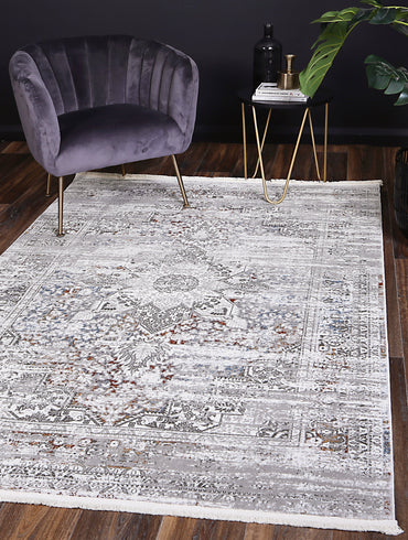 Evara Medalion Grey Multi Rug