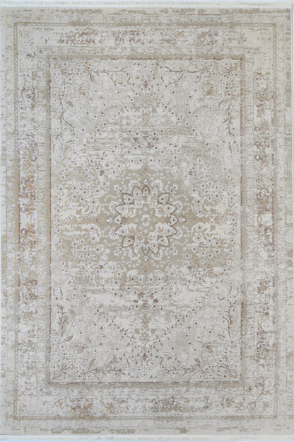 Evara Vintage Medalion Beige Rug