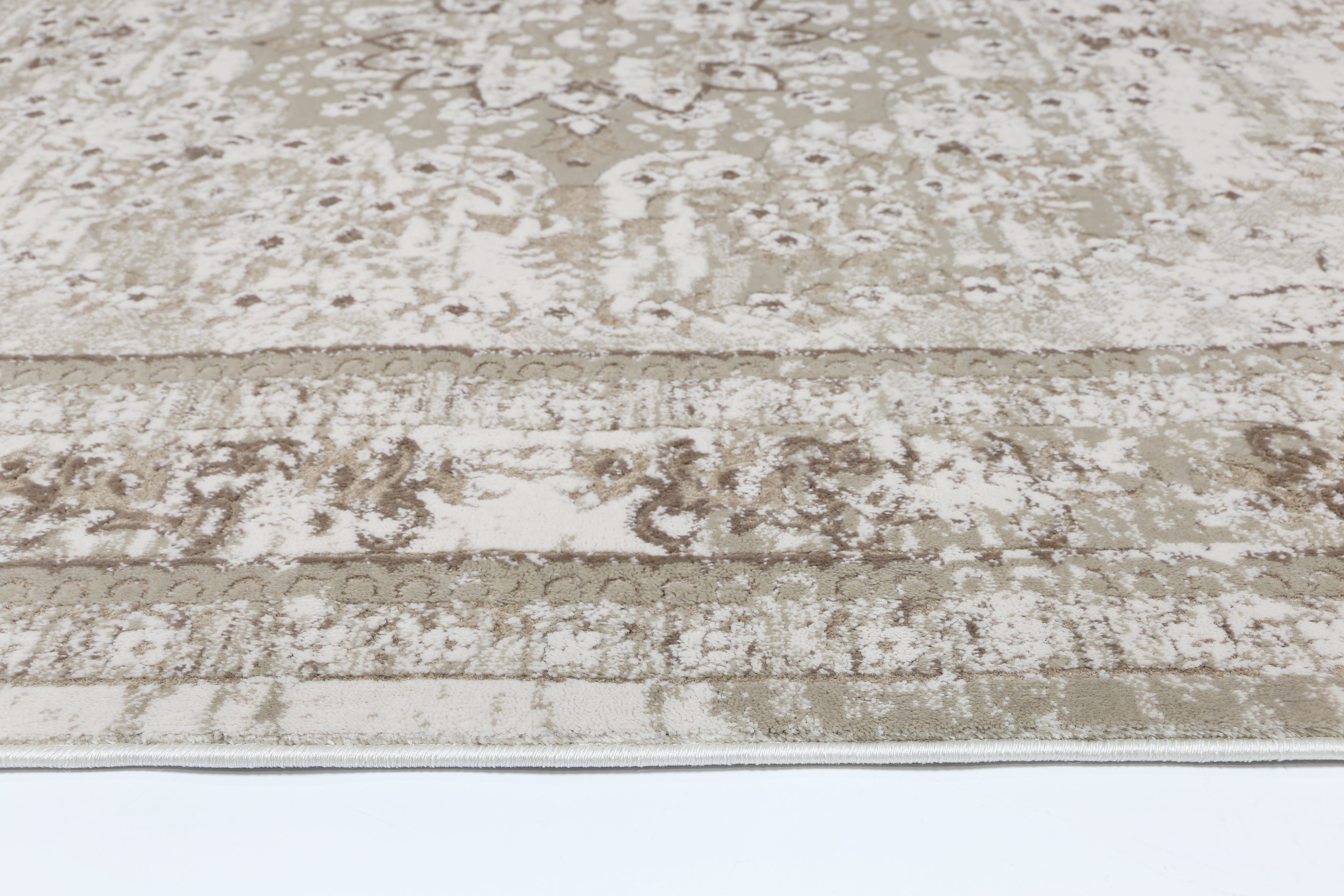 Evara Vintage Medalion Beige Rug