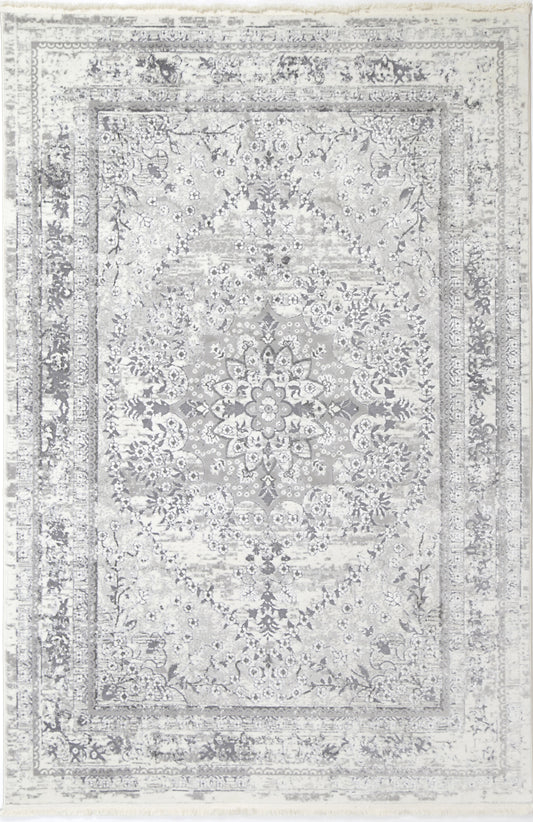 Evara Vintage Medalion Grey Rug