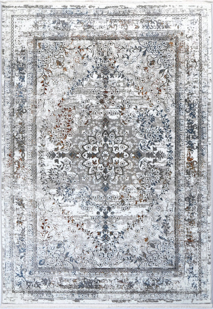 Evara Vintage Medalion Grey Multi Rug