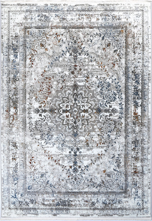Evara Vintage Medalion Grey Multi Rug