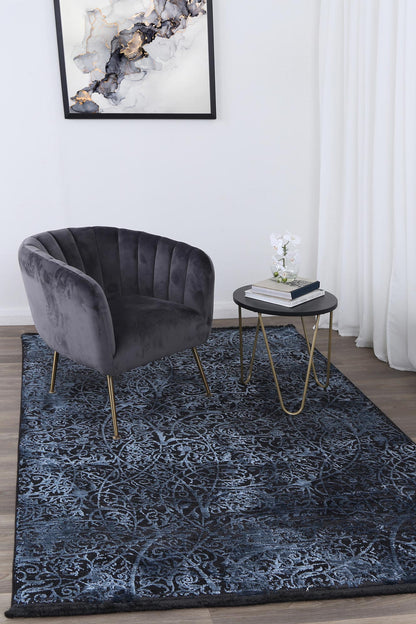 Mykonos Intricate Floral Blue Rug