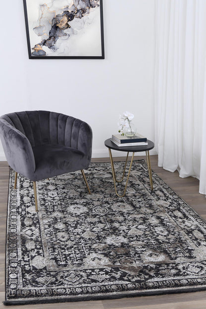 Mykonos Vintage Oriental Pewter Rug