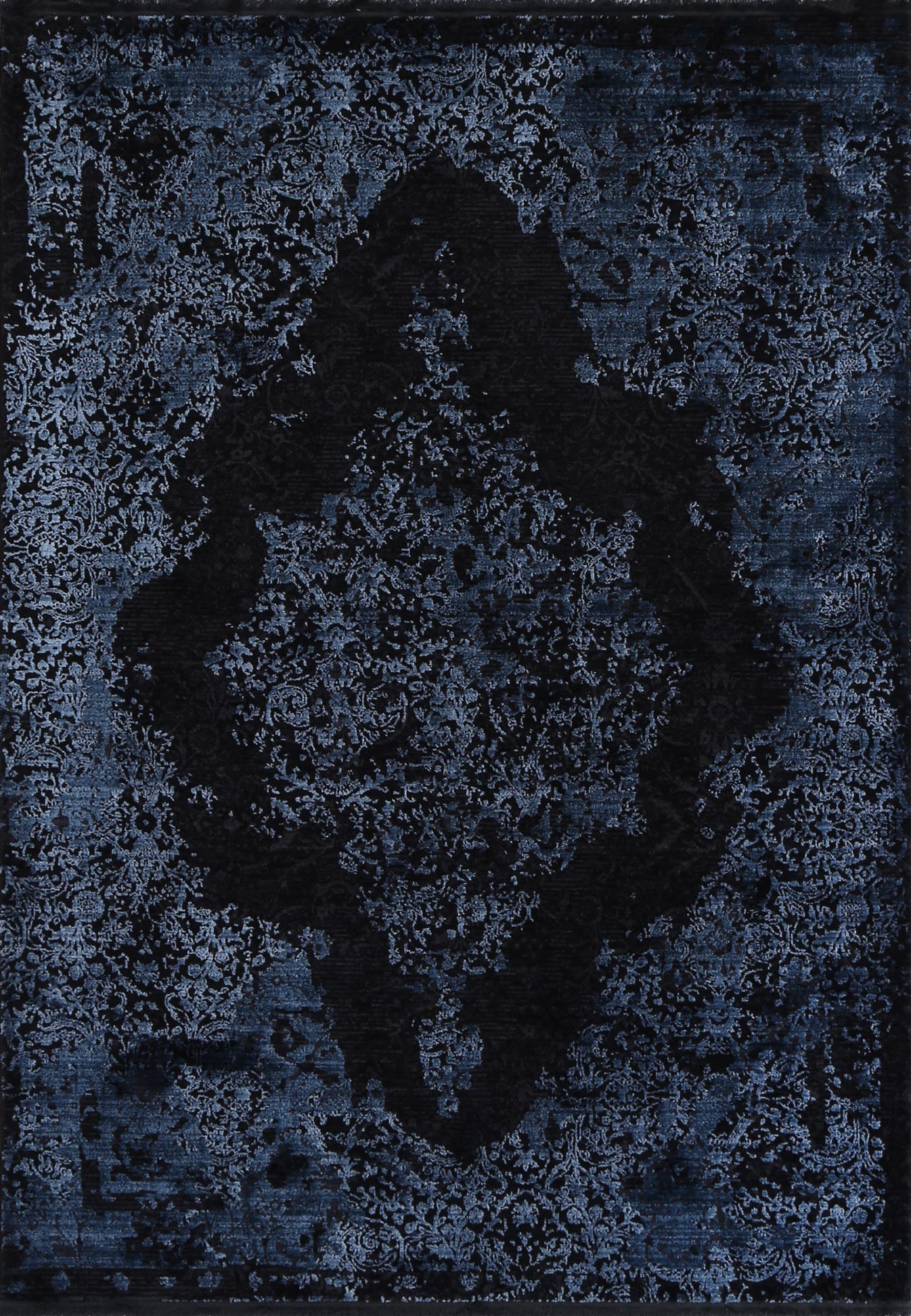 Mykonos Distressed Medallion Blue Rug