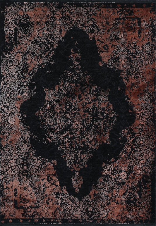 Mykonos Distressed Medallion Rust Rug