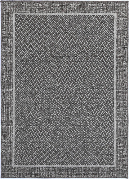 Brenna Black Natural Boarder Rug
