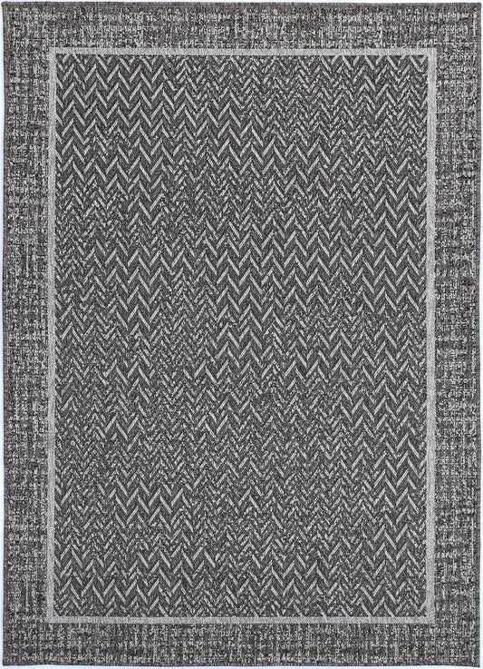 Brenna Black Natural Boarder Rug