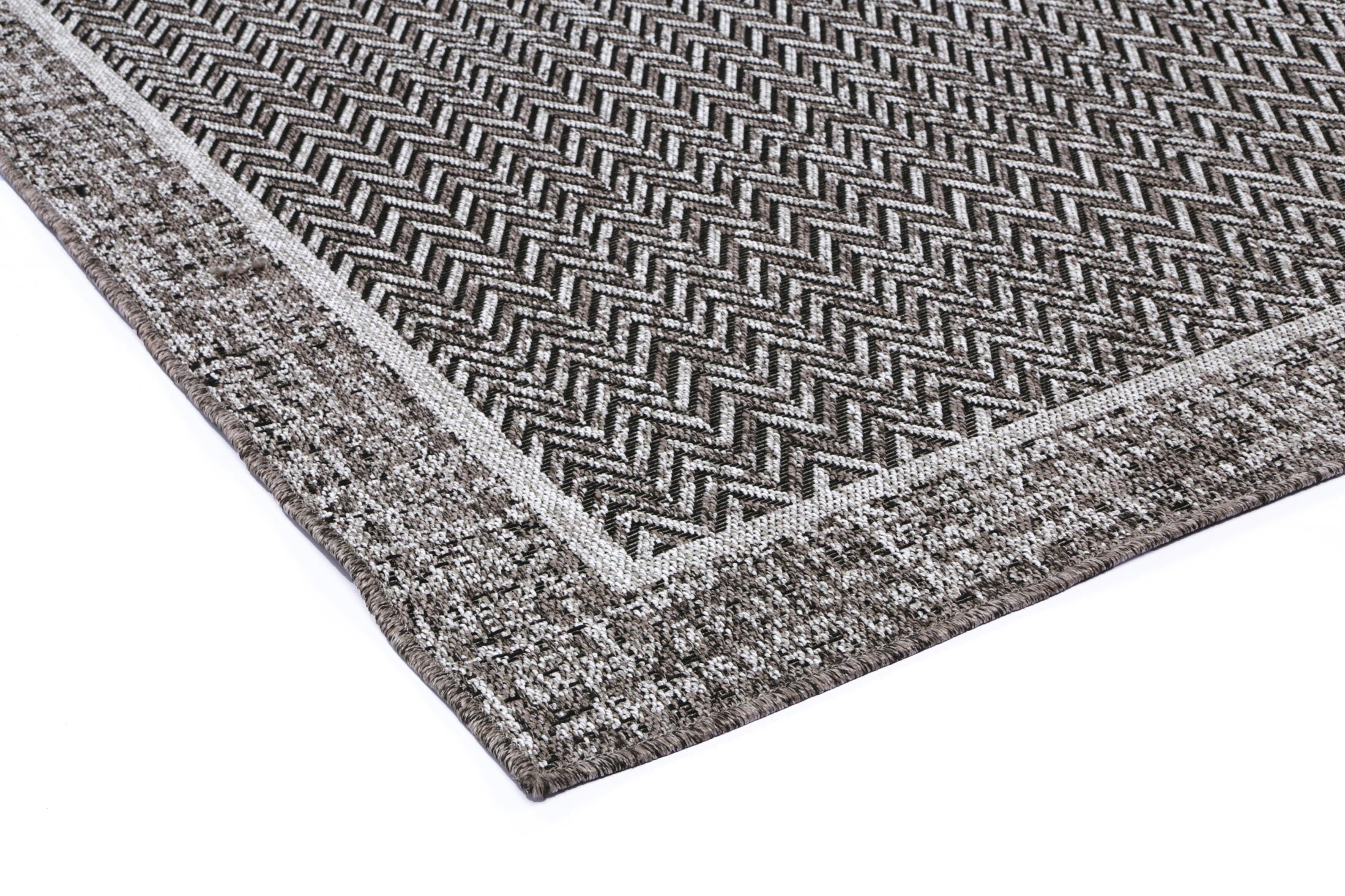 Brenna Black Natural Boarder Rug