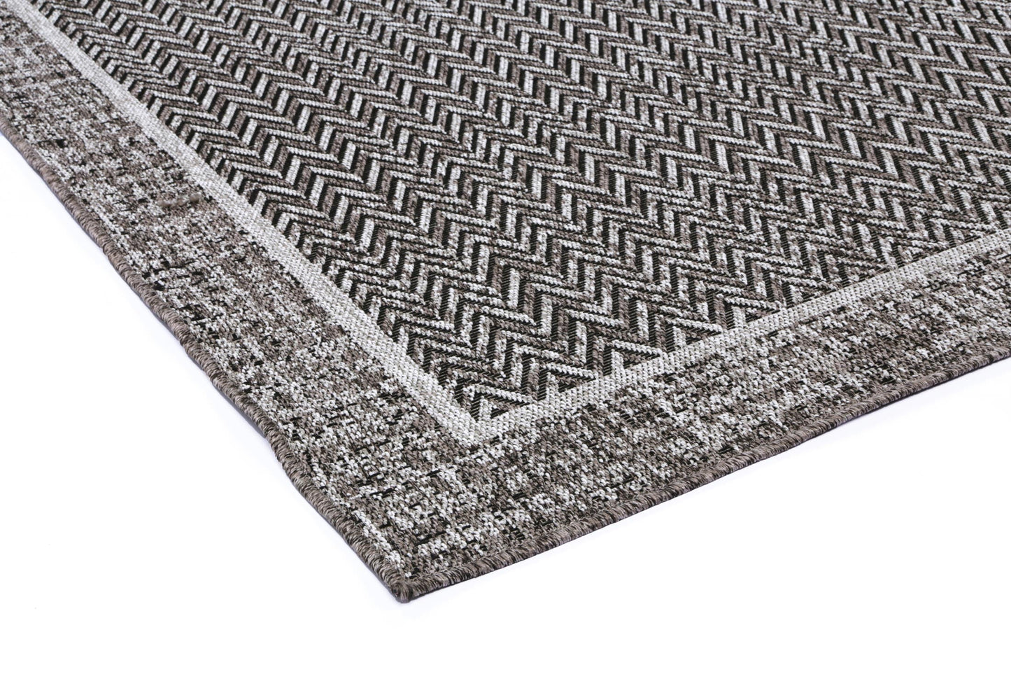 Brenna Black Natural Boarder Rug