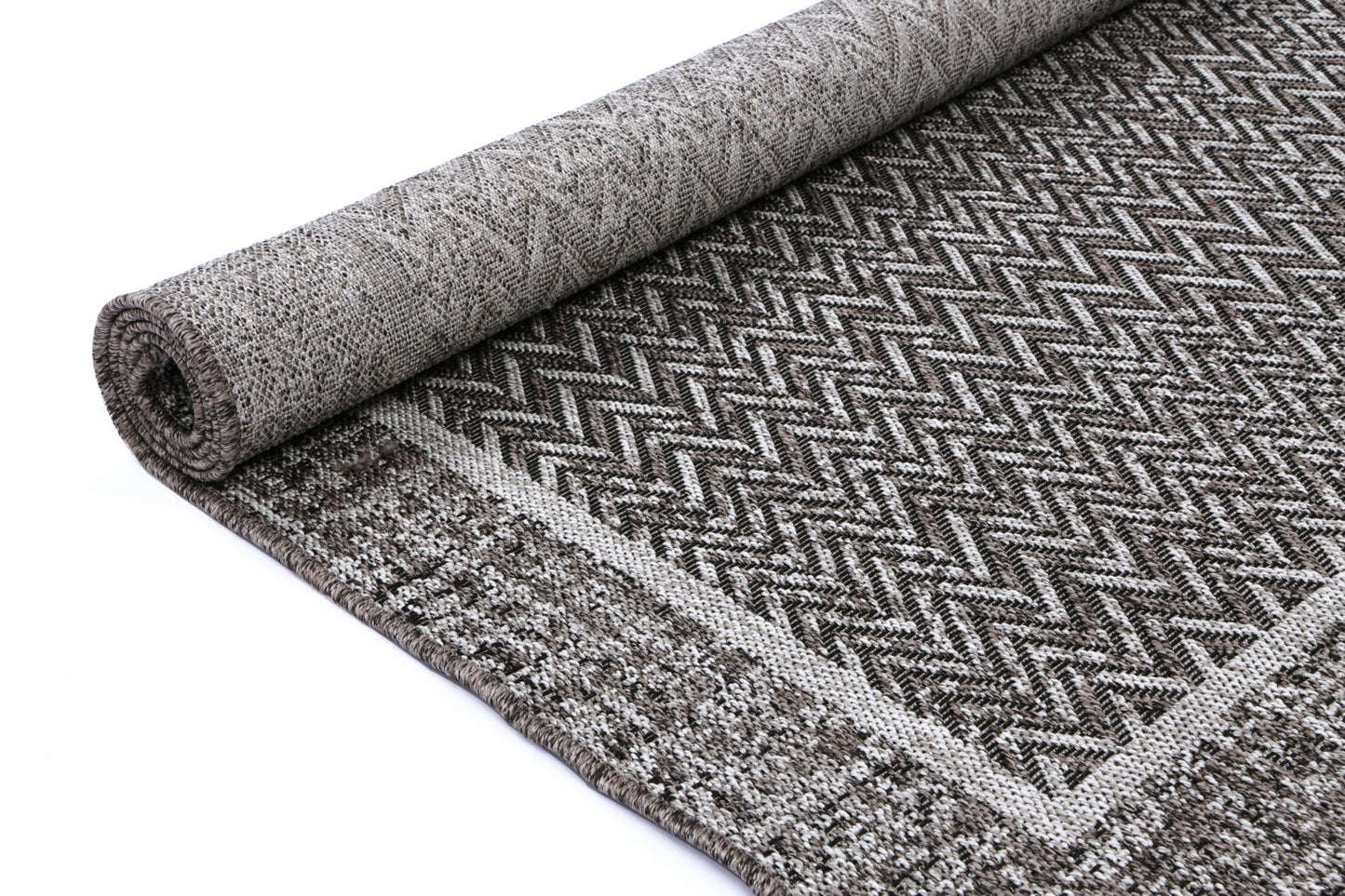 Brenna Black Natural Boarder Rug