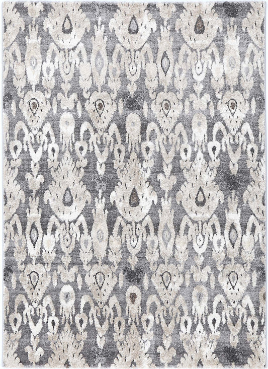 Celestia Damask Grey Plush Rug