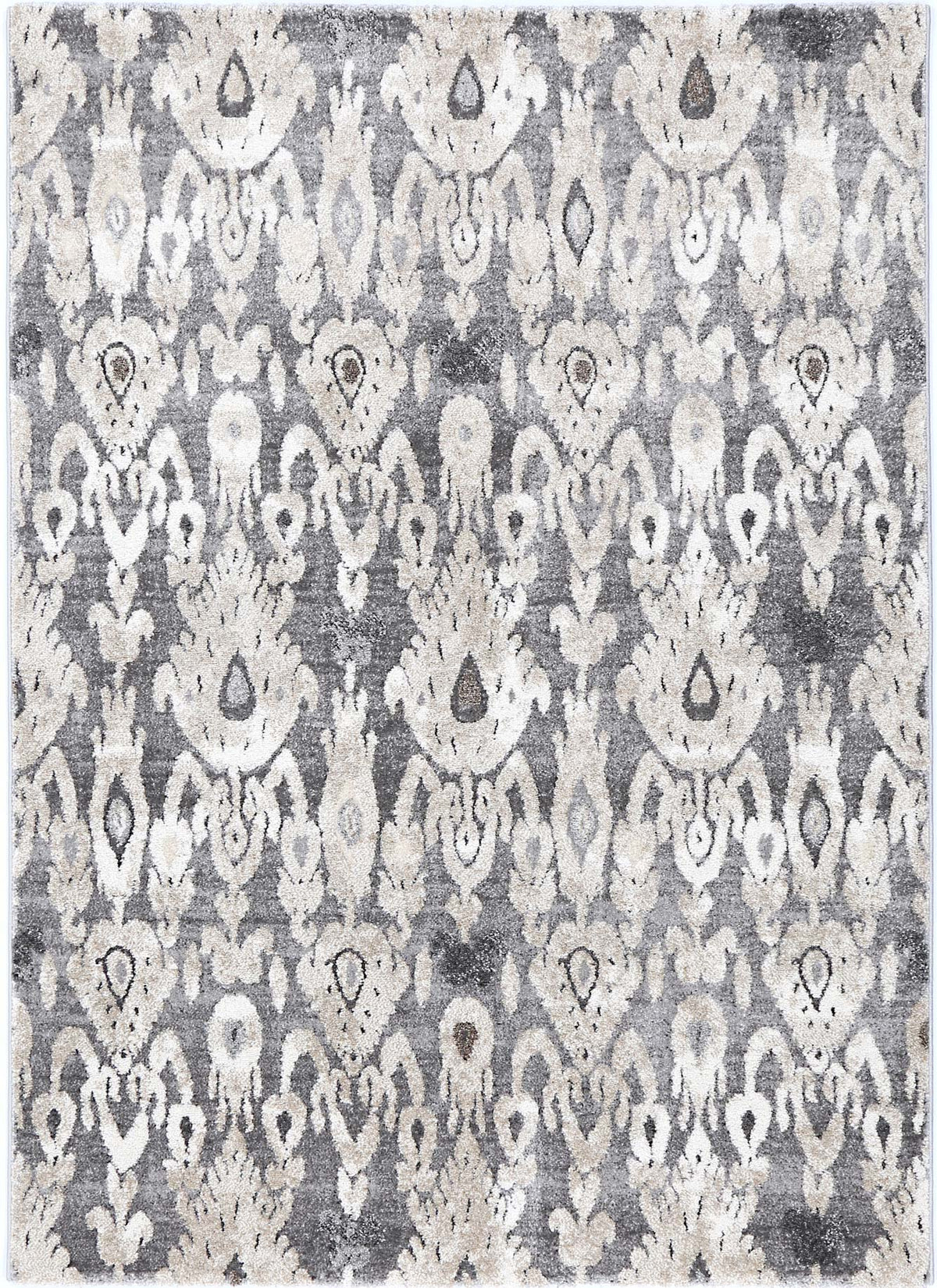 Celestia Damask Grey Plush Rug