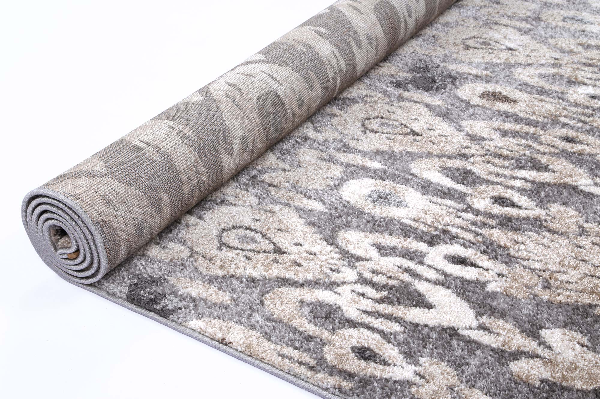 Celestia Damask Grey Plush Rug
