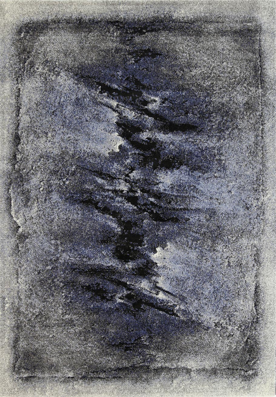 Celestia Blue and Grey Abstract Bordered Modern Rug