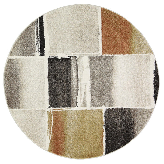 Celestia Abstract Grey Plush Round Rug
