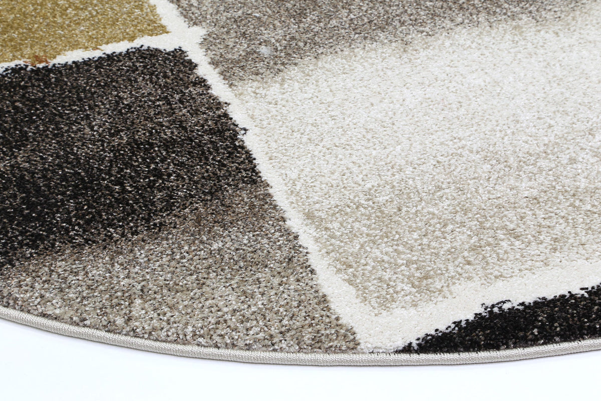 Celestia Abstract Grey Plush Round Rug