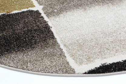 Celestia Abstract Grey Plush Round Rug