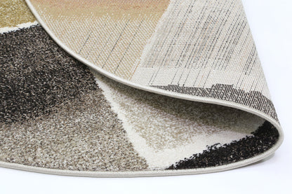 Celestia Abstract Grey Plush Round Rug