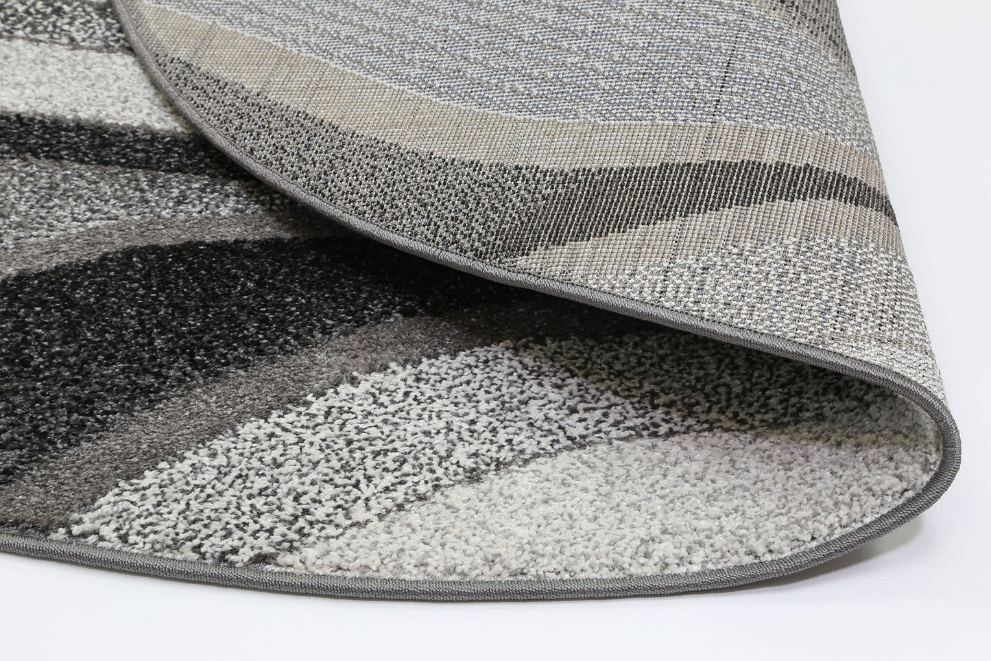 Celestia Waves Grey Plush Round Rug