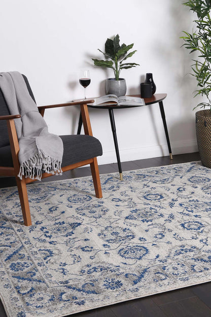 Evadne Cassandra Blue & Ivory Rug