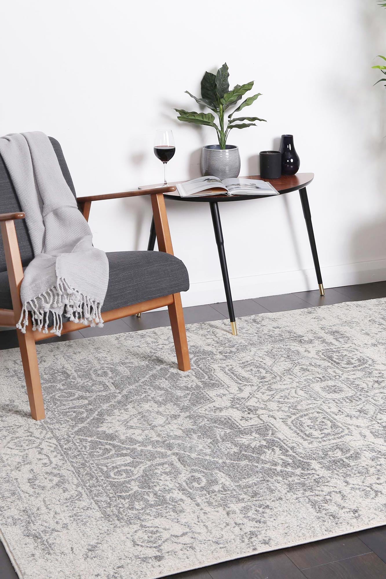 Evadne Audrey Ivory & Grey Rug