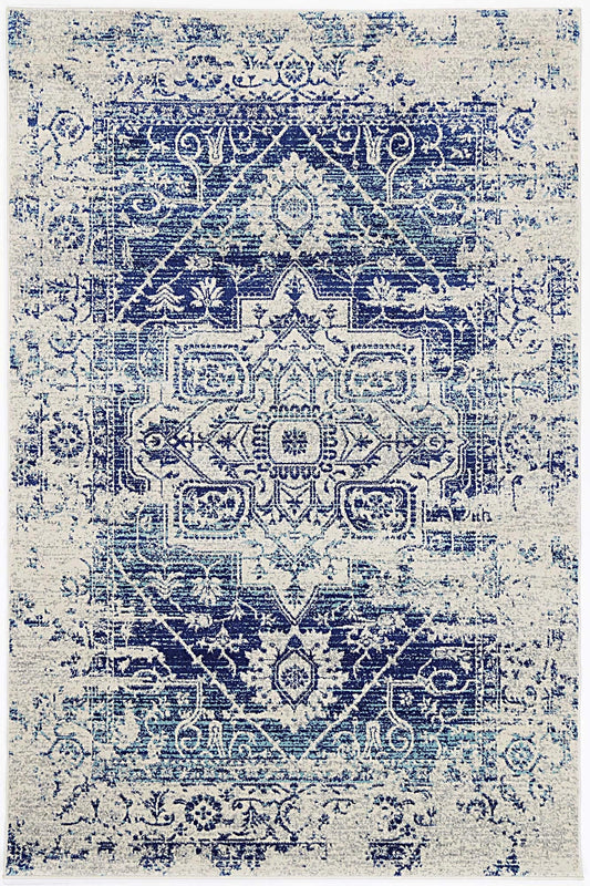 Evadne Audrey Ivory & Navy Rug