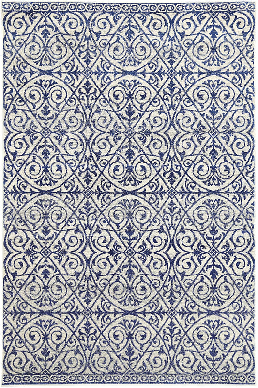 Evadne Katherine Blue & Ivory Rug