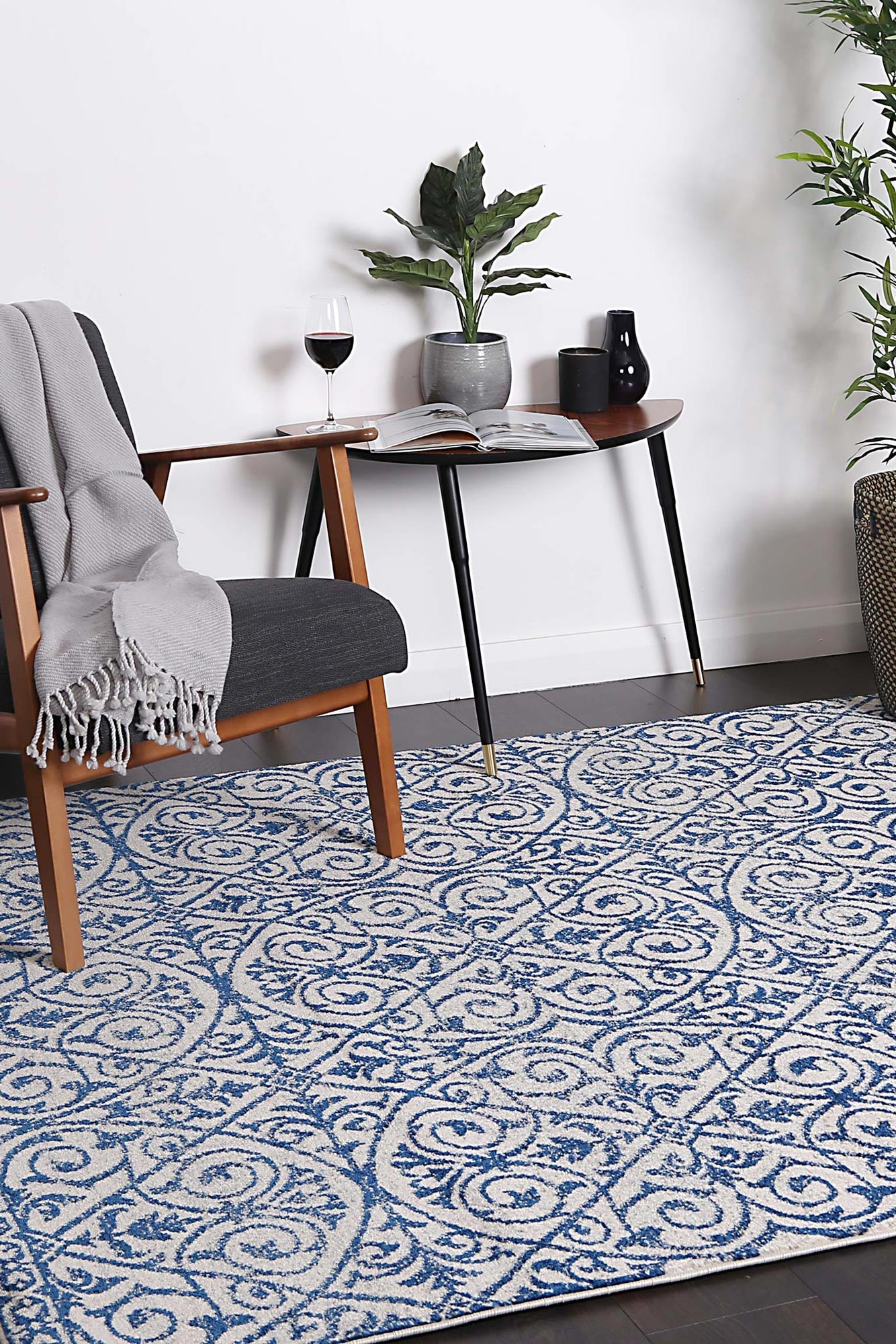 Evadne Katherine Blue & Ivory Rug