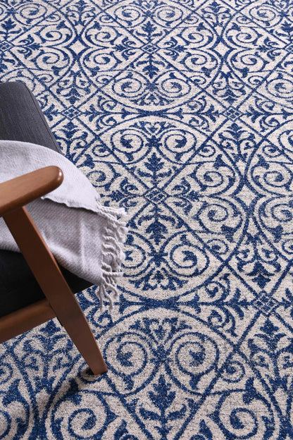 Evadne Katherine Blue & Ivory Rug