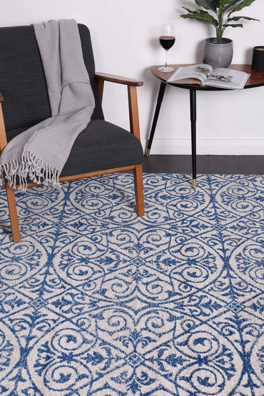 Evadne Katherine Blue & Ivory Rug