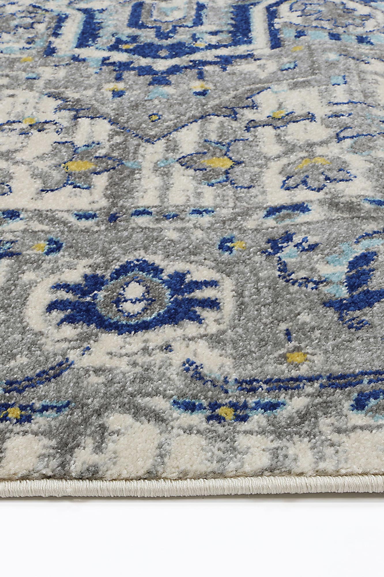 Evadne MeMontana Ivory & Blue Rug