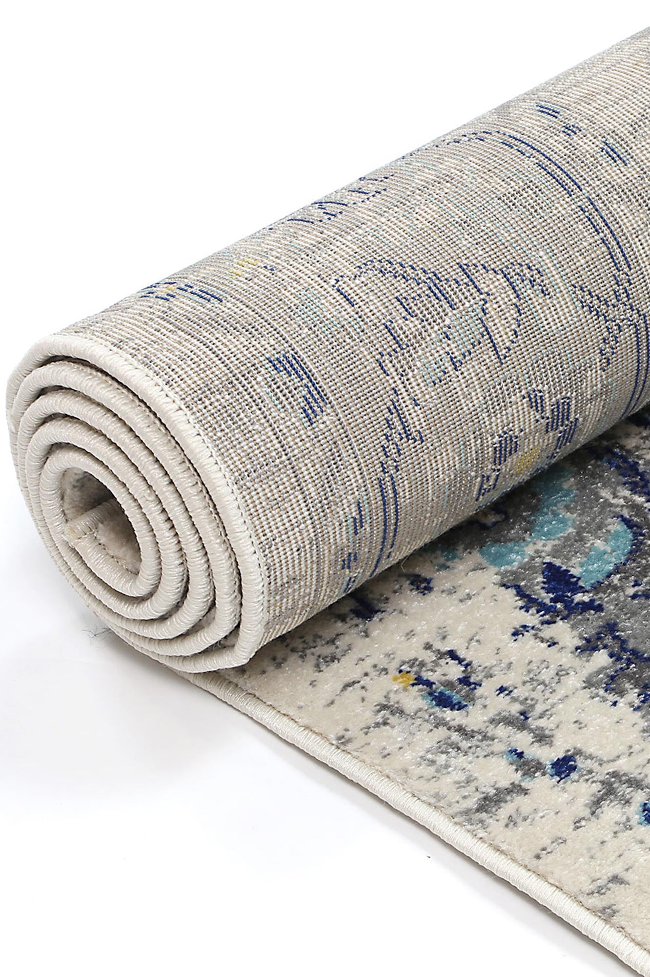Evadne MeMontana Ivory & Blue Rug