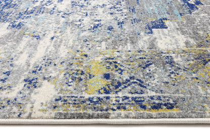 Evadne Faded Blue and Yellow Rug