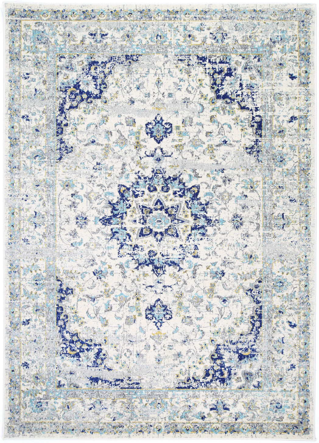 Evadne Magnificance Ivory and Blue Rug